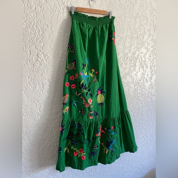 Anthropologie RARE Strapless Ruffled Floral Embroidered Maxi Dress - XS - Picture 4 of 9